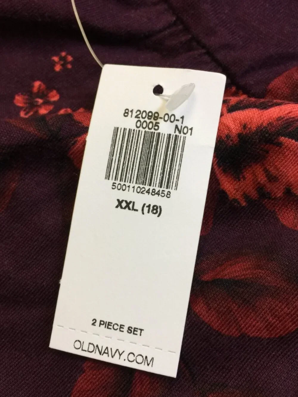 New! Old Navy Dress Girls XXL (18) Burgundy Red Floral Long Sleeve 100% Cotton